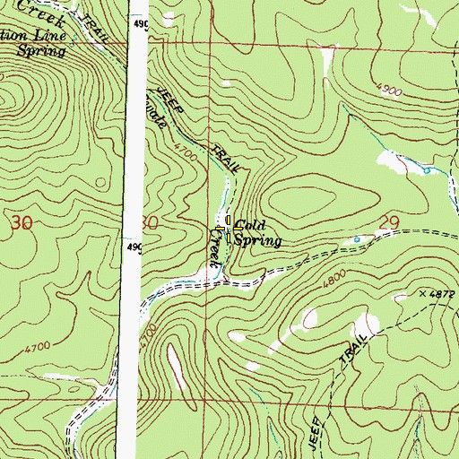 Topographic Map of Cold Spring, OR