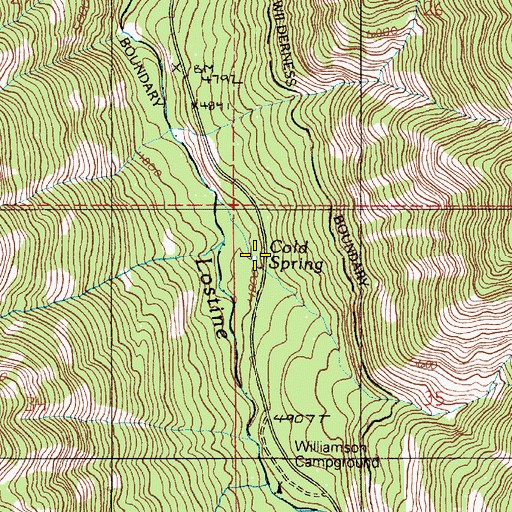 Topographic Map of Cold Spring, OR