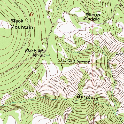 Topographic Map of Cold Spring, OR
