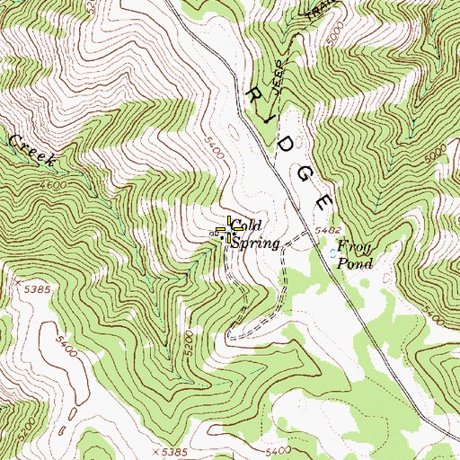 Topographic Map of Cold Spring, OR