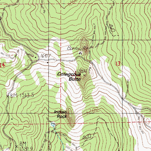 Topographic Map of Colegrove Butte, OR