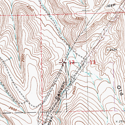 Topographic Map of Coleman Canyon, OR