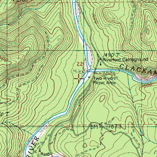 Topographic Map of Collawash River, OR