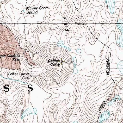 Topographic Map of Collier Cone, OR