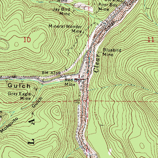 Topographic Map of Congo Gulch, OR
