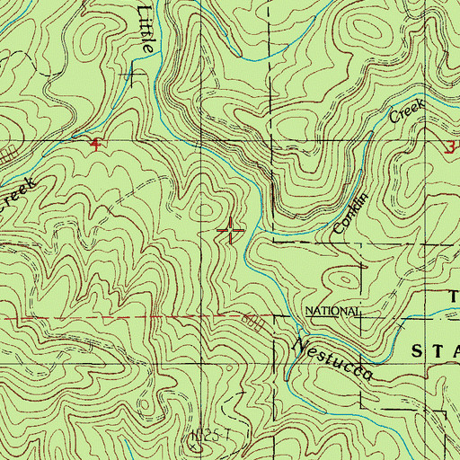 Topographic Map of Conklin Creek, OR