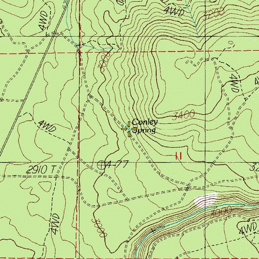 Topographic Map of Conley Spring, OR