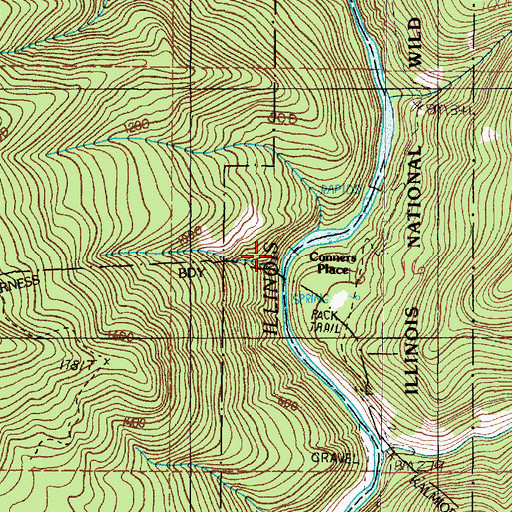 Topographic Map of Conners Place, OR