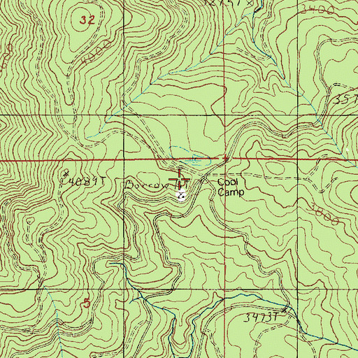 Topographic Map of Cool Camp, OR
