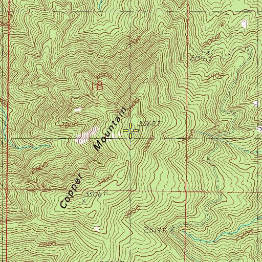 Topographic Map of Copper Mountain, OR