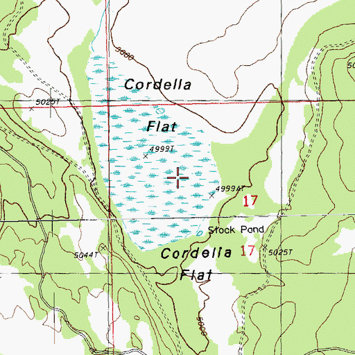 Topographic Map of Cordelia Flat, OR