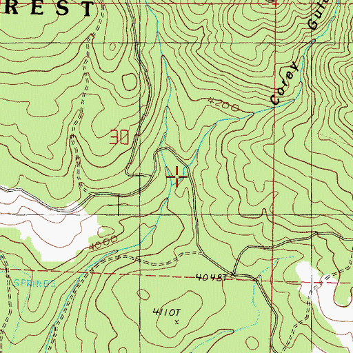 Topographic Map of Corey Gulch, OR