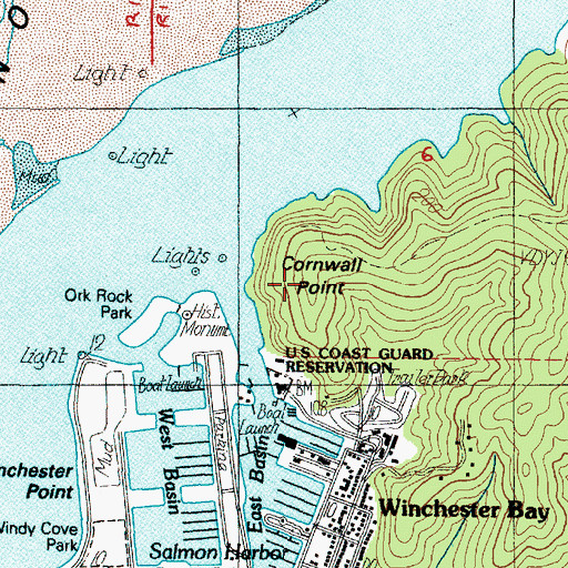 Topographic Map of Cornwall Point, OR