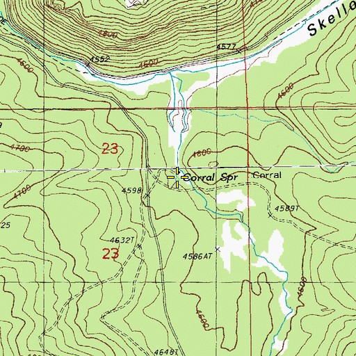 Topographic Map of Corral Spring, OR
