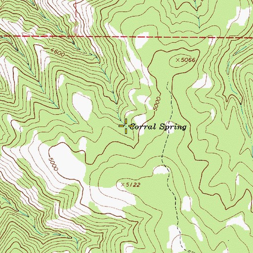 Topographic Map of Corral Spring, OR