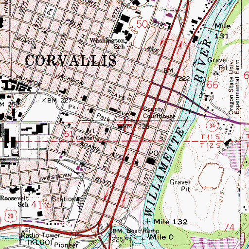 Topographic Map of Corvallis, OR