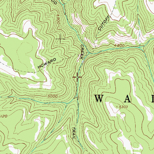 Topographic Map of Cottonwood Creek Trail, OR