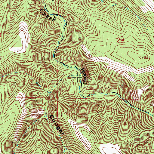 Topographic Map of Cougar Canyon, OR