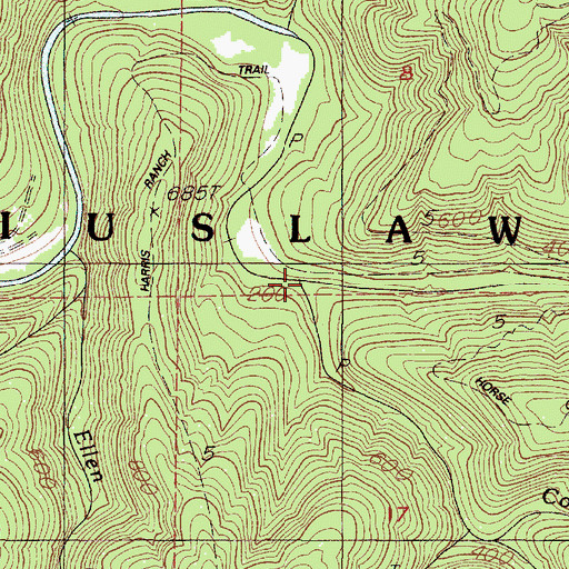 Topographic Map of Cougar Creek, OR