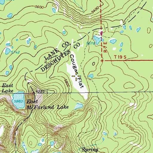 Topographic Map of Cougar Flat, OR