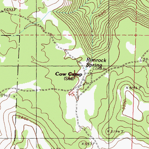Topographic Map of Cow Camp, OR