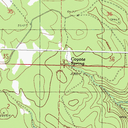Topographic Map of Coyote Spring, OR