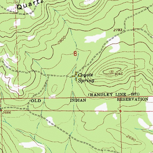 Topographic Map of Coyote Spring, OR