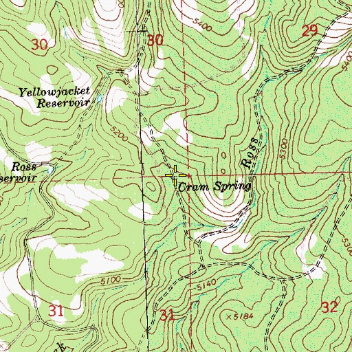 Topographic Map of Cram Spring, OR