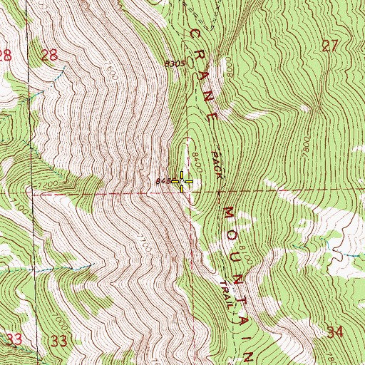 Topographic Map of Crane Mountain, OR