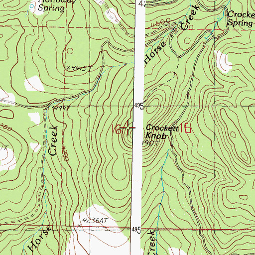 Topographic Map of Crockett Knob, OR