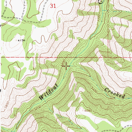 Topographic Map of Crooked Neck Creek, OR