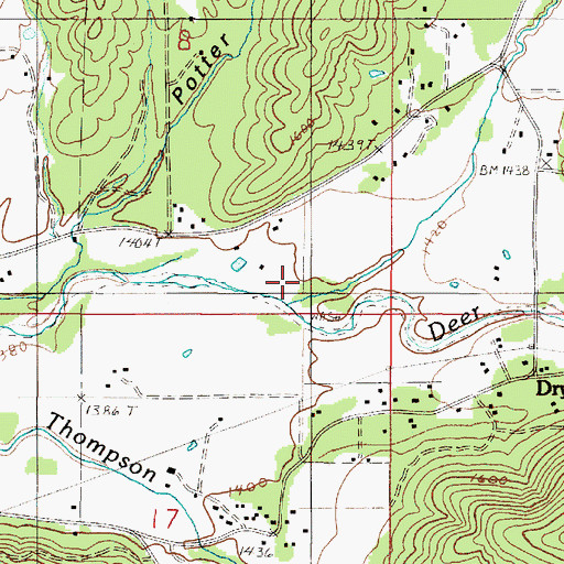Topographic Map of Crooks Creek, OR