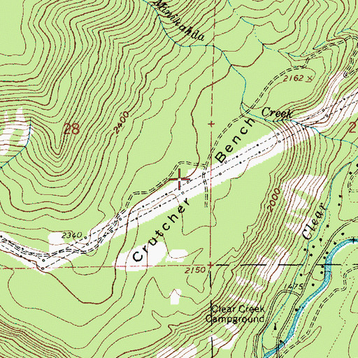 Topographic Map of Crutcher Bench, OR