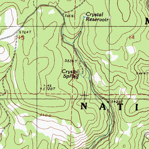 Topographic Map of Crystal Spring, OR