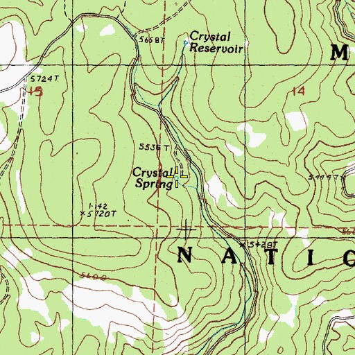 Topographic Map of Crystal Spring, OR