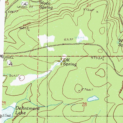 Topographic Map of DK Spring, OR