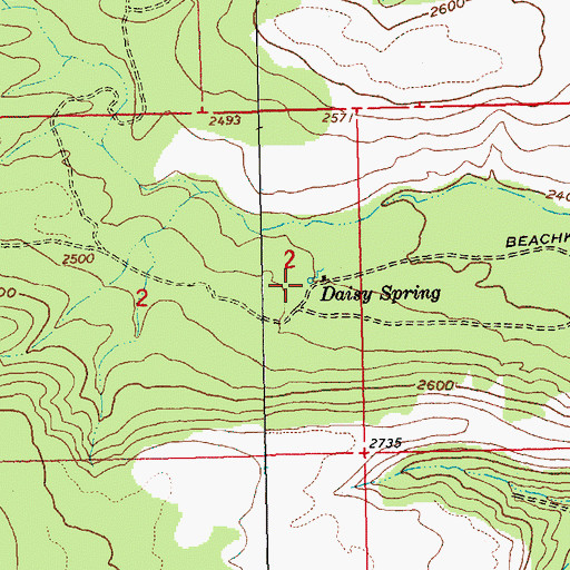 Topographic Map of Daisy Spring, OR