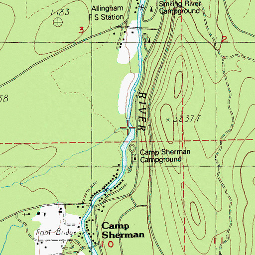 Topographic Map of Davis Creek, OR
