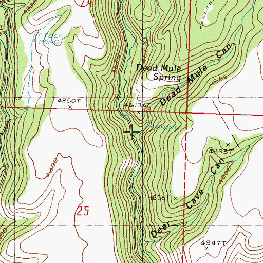 Topographic Map of Dead Mule Canyon, OR