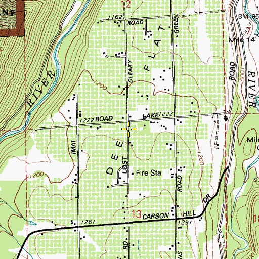 Topographic Map of Dee Flat, OR