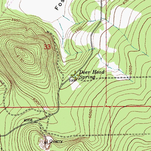 Topographic Map of Deer Head Spring, OR
