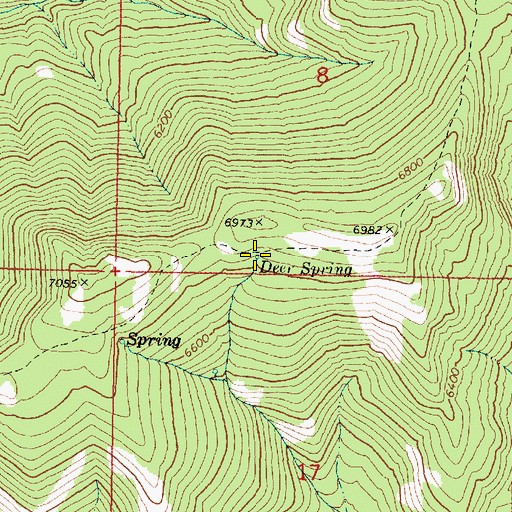 Topographic Map of Deer Spring, OR