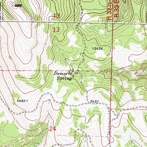 Topographic Map of Demeris Spring, OR