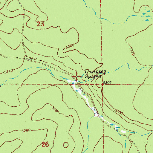 Topographic Map of Dempsey Spring, OR