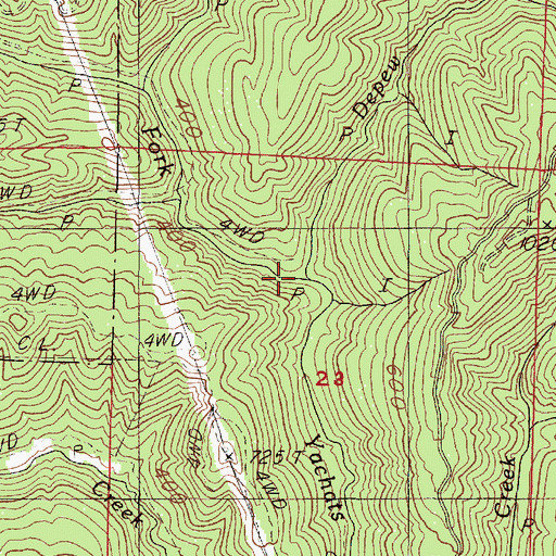 Topographic Map of Depew Creek, OR
