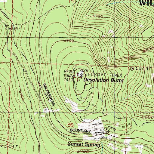 Topographic Map of Desolation Butte, OR