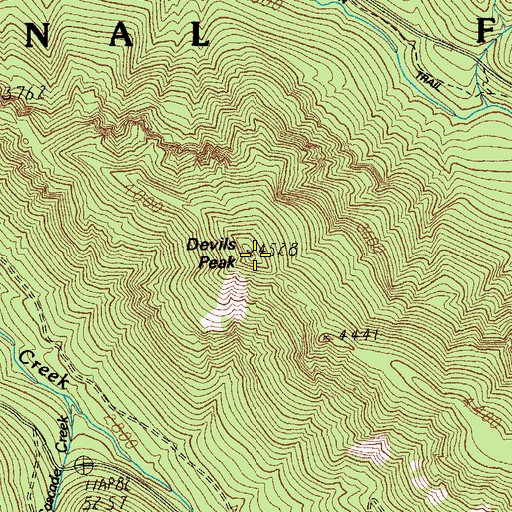 Topographic Map of Devils Peak, OR