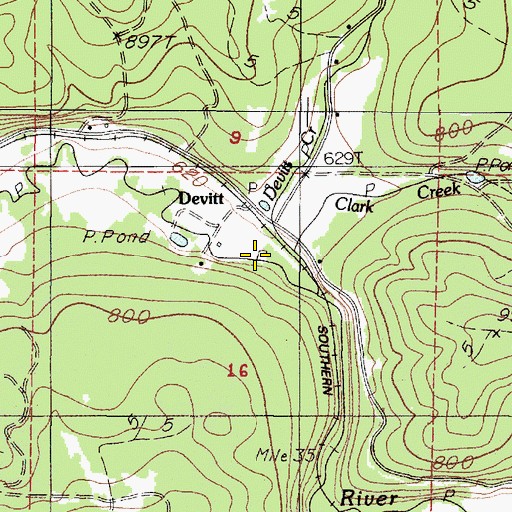 Topographic Map of Devitt Creek, OR