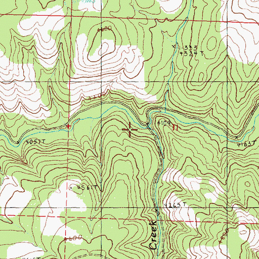 Topographic Map of Dewey Creek, OR