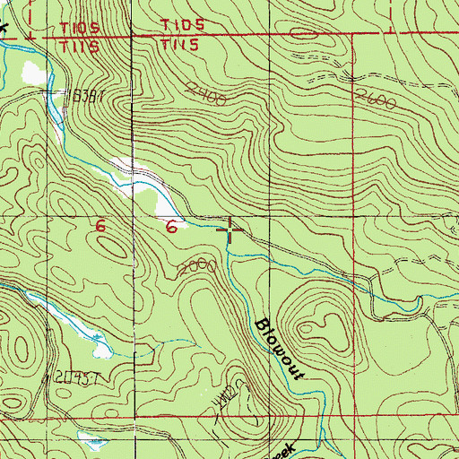 Topographic Map of Divide Creek, OR